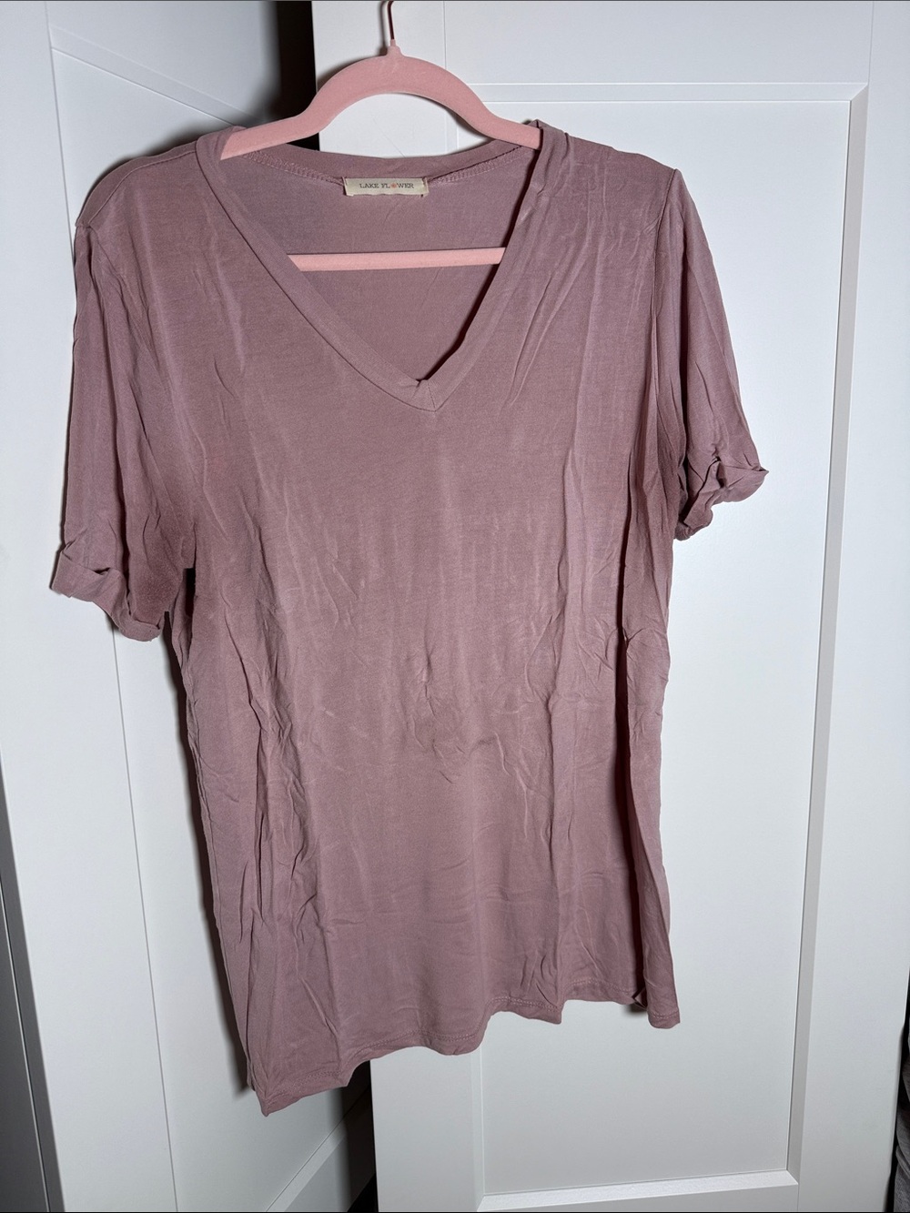 Women's V-Neck Short Sleeve Modal Tee - Dusty Mauve